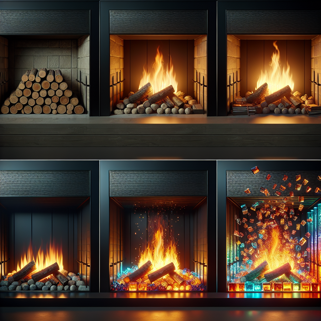 can you replace ceramic logs with fire glass