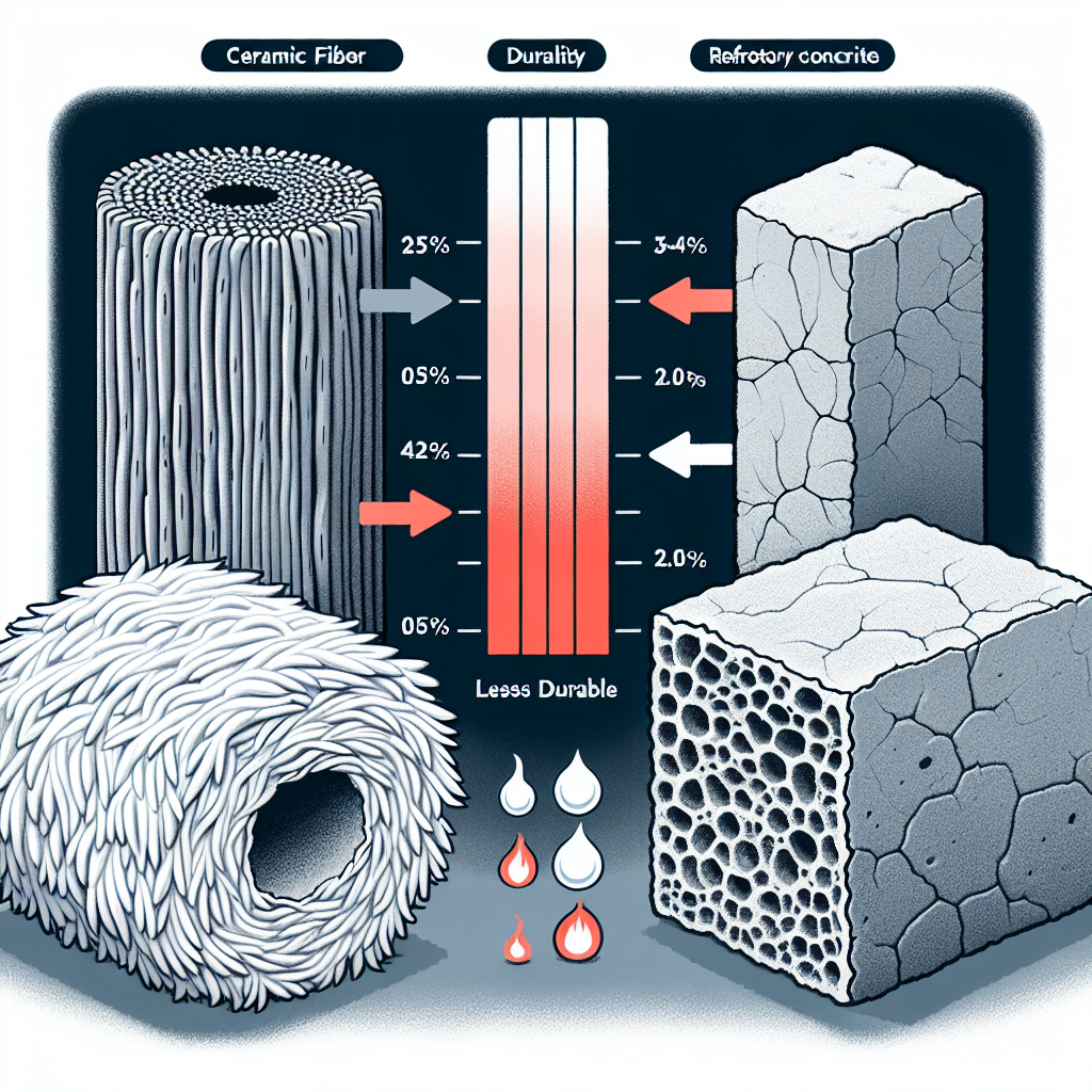 are ceramic fiber logs more durable than refractory concrete