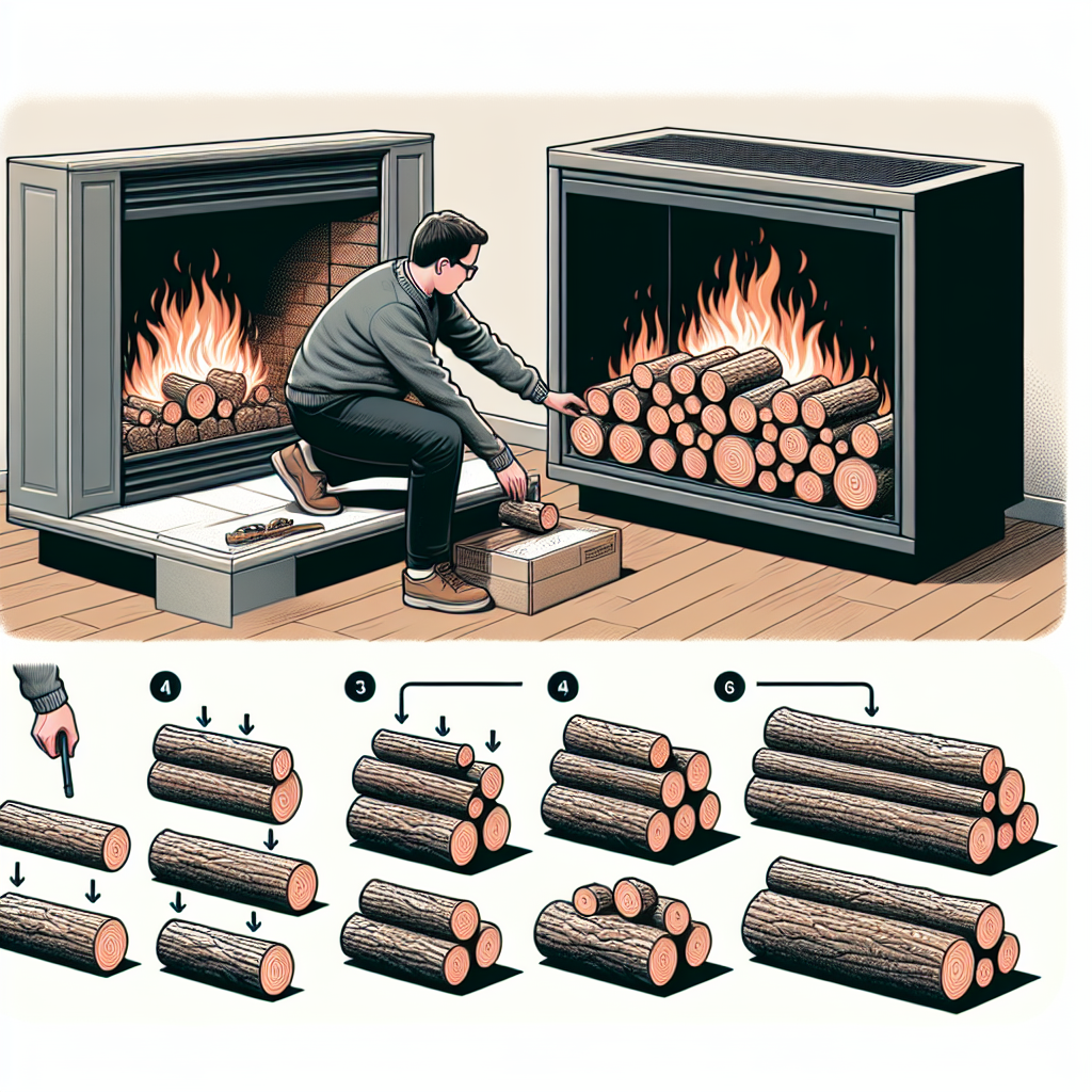 how to stack ceramic logs in a gas fireplace