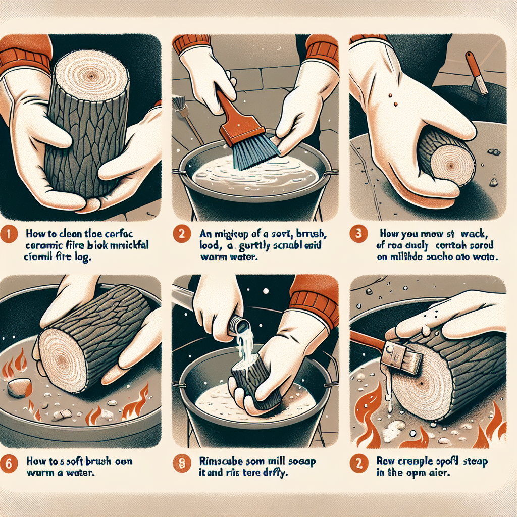 how to clean ceramic fire logs