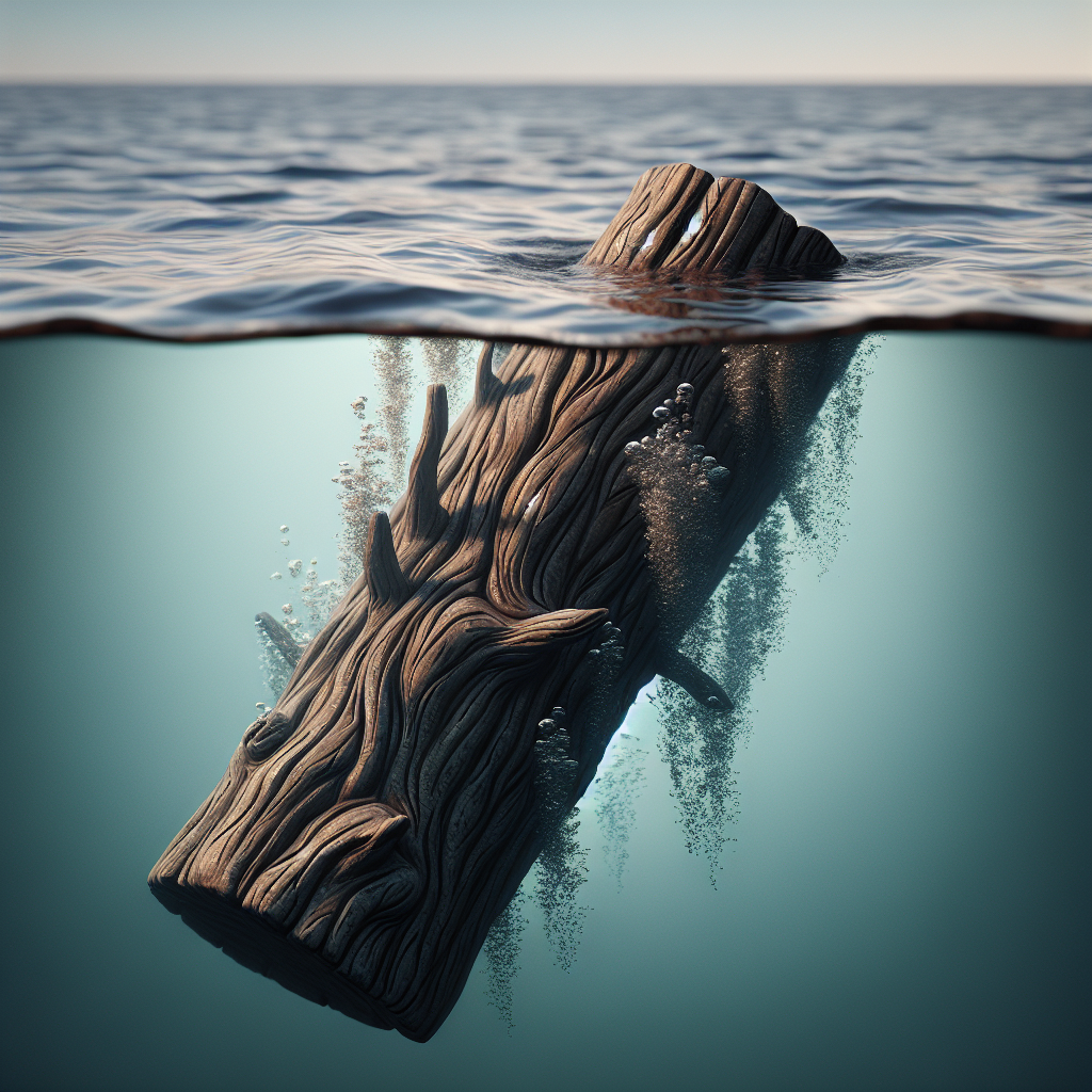 a sinking ceramic log