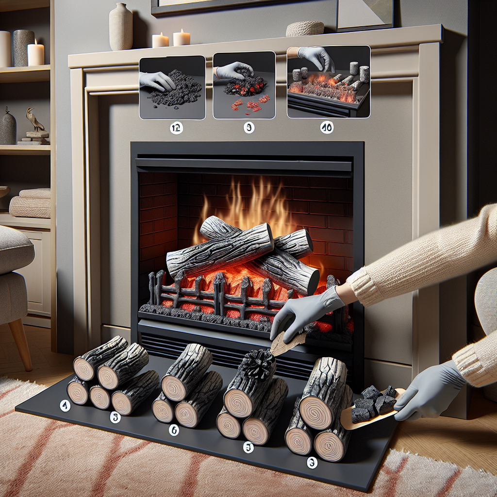 how to stack ceramic logs in gas fireplace
