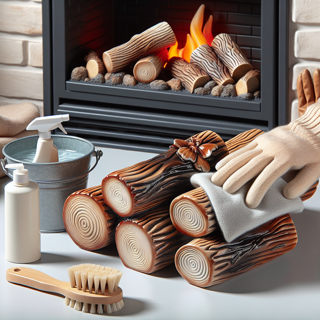 can you wash ceramic fireplace logs