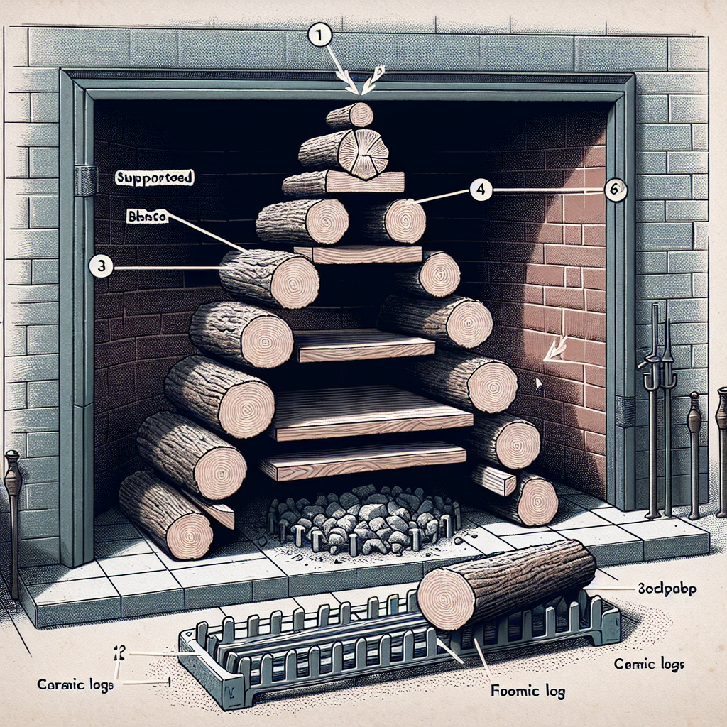 how to stack ceramic fireplace logs