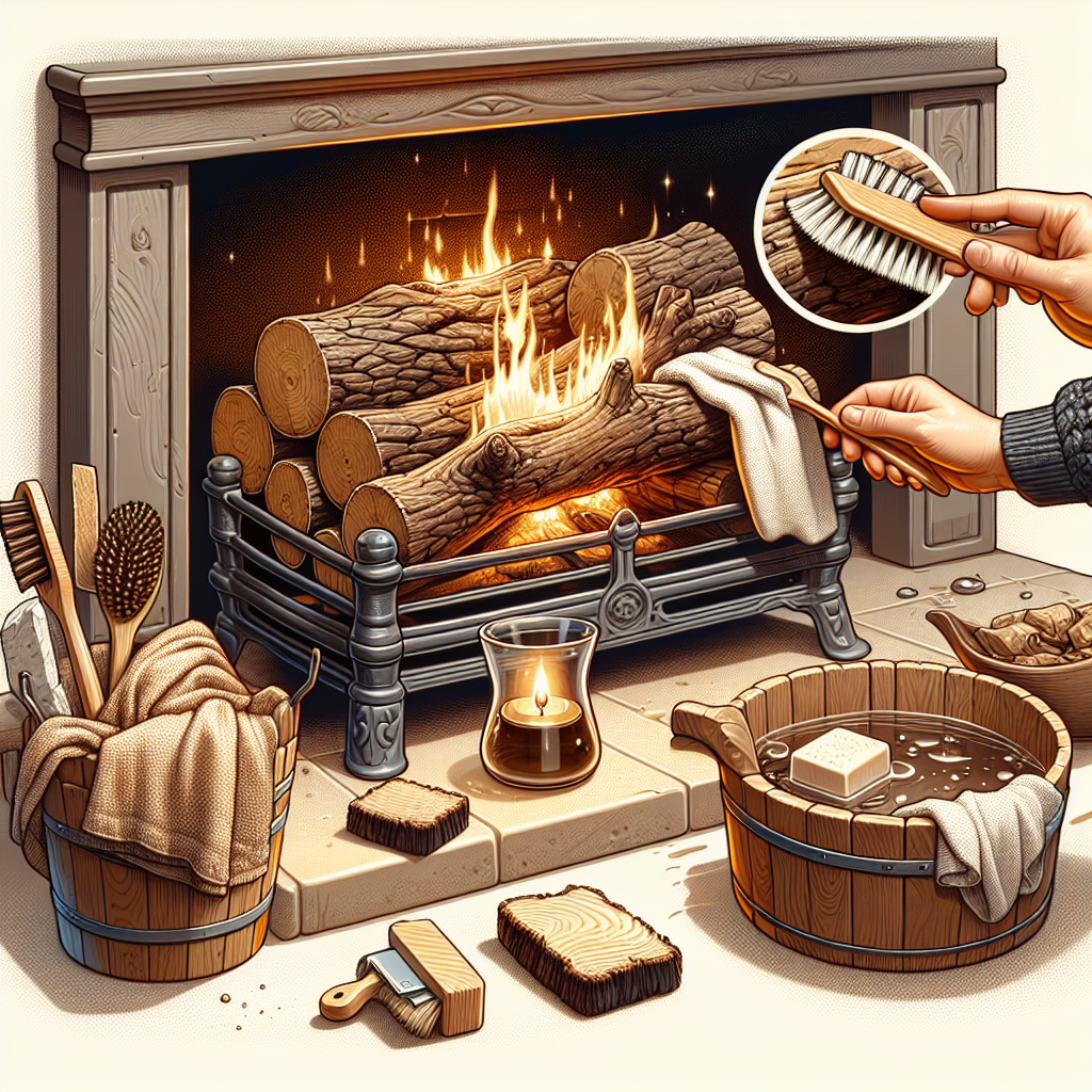 how to clean ceramic fireplace logs