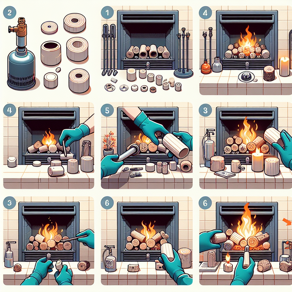 how to put ceramic logs in gas fireplace