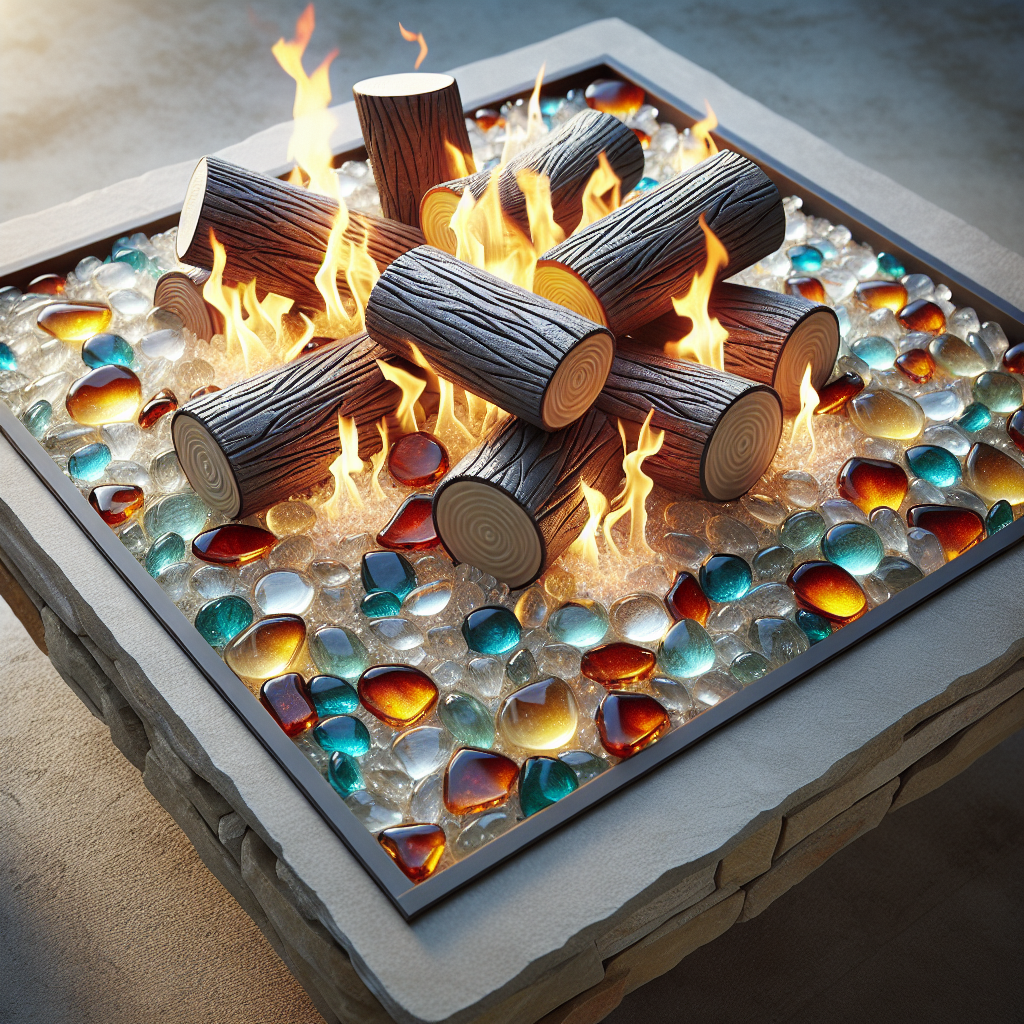 can you put ceramic logs on fire glass