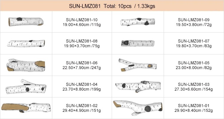 barton ceramic wood logs