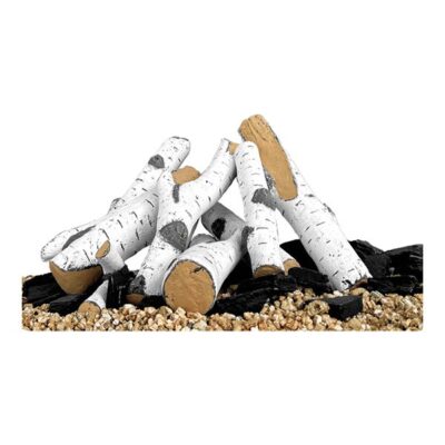 Ceramic Birch Log Set