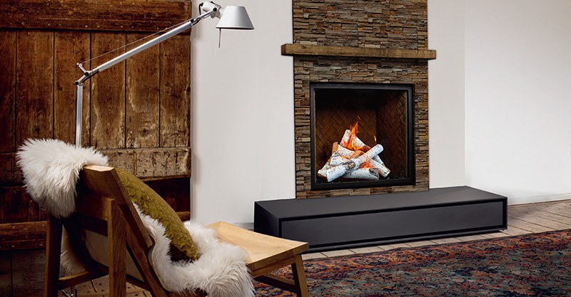 16 Inch Birch Ceramic Fireplace Gas Logs 6 Piece Set