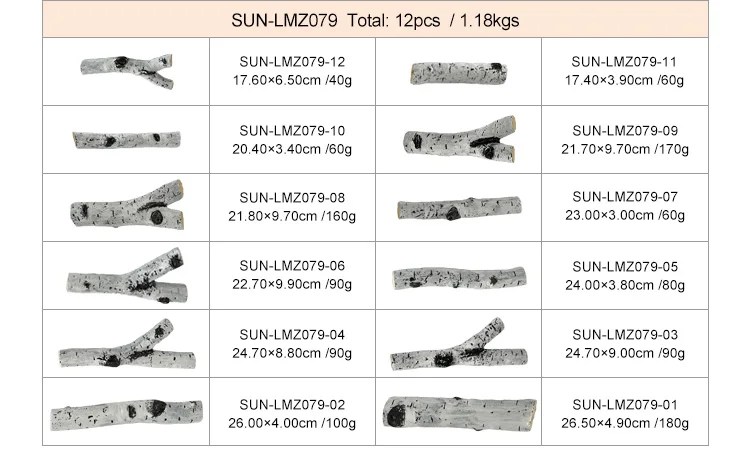 artificial logs for gas fire