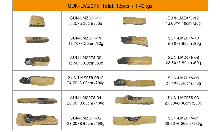 ceramic log placement