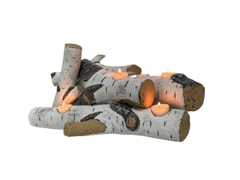 Hearth Birch Wood Logs Candle Holder for Fireplace