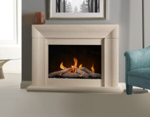 What are the benefits of using ceramic fiber as one of the raw materials for making fireplace logs