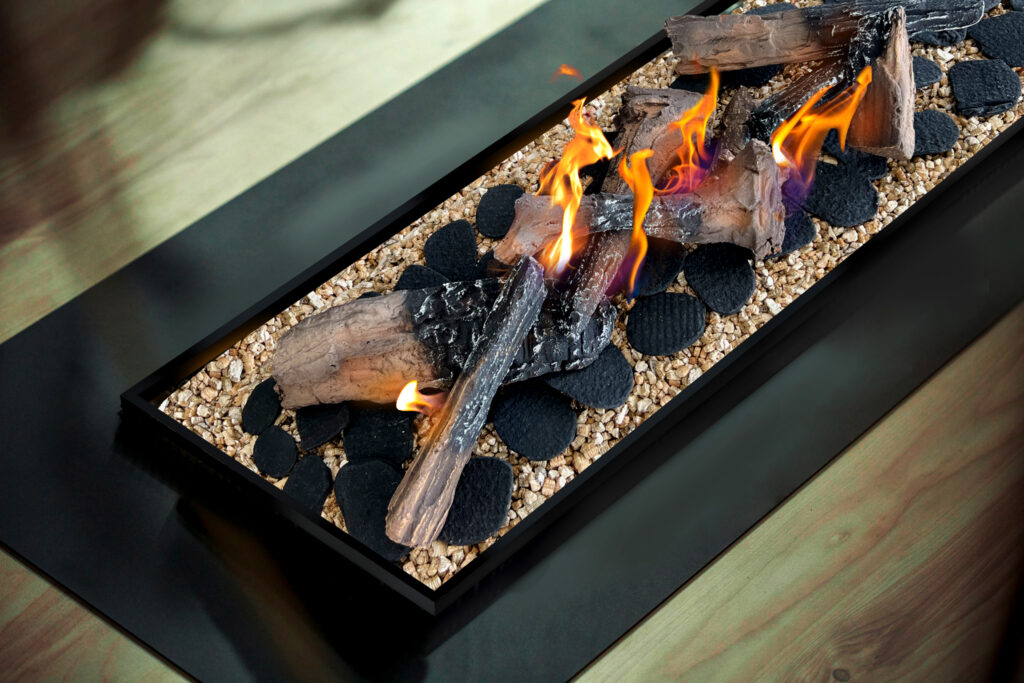 How properly lay ceramic logs in bio fireplace